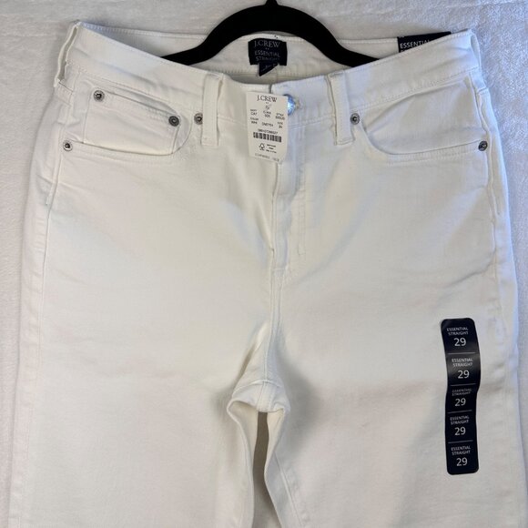 J.Crew Womens Straight White Jeans Size 29 NWT Classic Mid Rise Stretch Denim - Picture 3 of 9